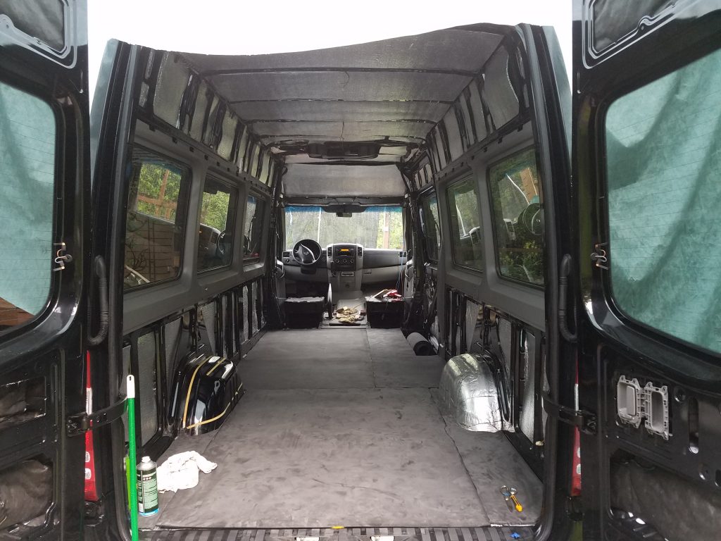 Sprinter Van Floor Insulation installation